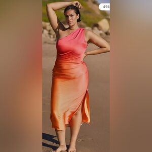 Anthropologie Beach Riot Orange Ombre Dress Size 1X